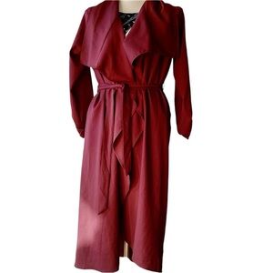 Rosette Maroon Evening Trench